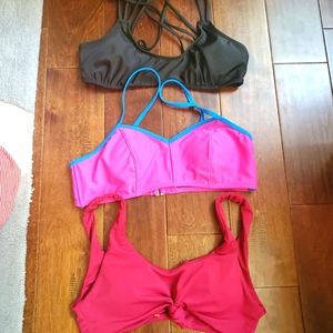 Old Navy Black, Pink and Red Swim Bikini Tops